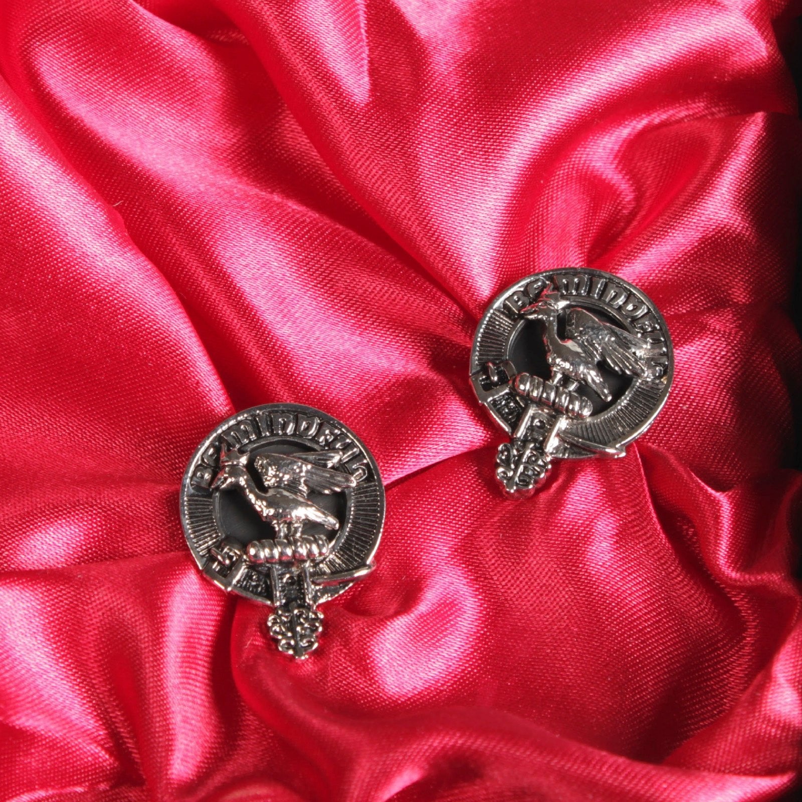 Campbell of Cawdor Clan Badge, Kilt Pin, Lapel Pin, Cufflinks, Keyring/Key Fob & Gift Set — Fine Pewter by Art Pewter — Made in Scotland (Shiny Finish) - Heritage Of Scotland - Cufflinks