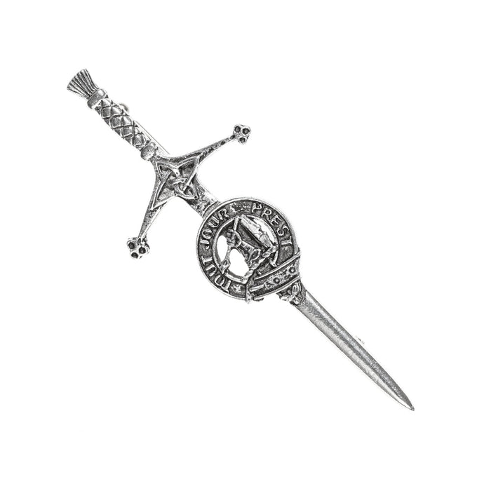 Carmichael Clan Badge, Kilt Pin, Lapel Pin, Cufflinks, Keyring/Key Fob & Gift Set — Fine Pewter by Art Pewter — Made in Scotland (Shiny Finish) - Heritage Of Scotland - Kilt Pin