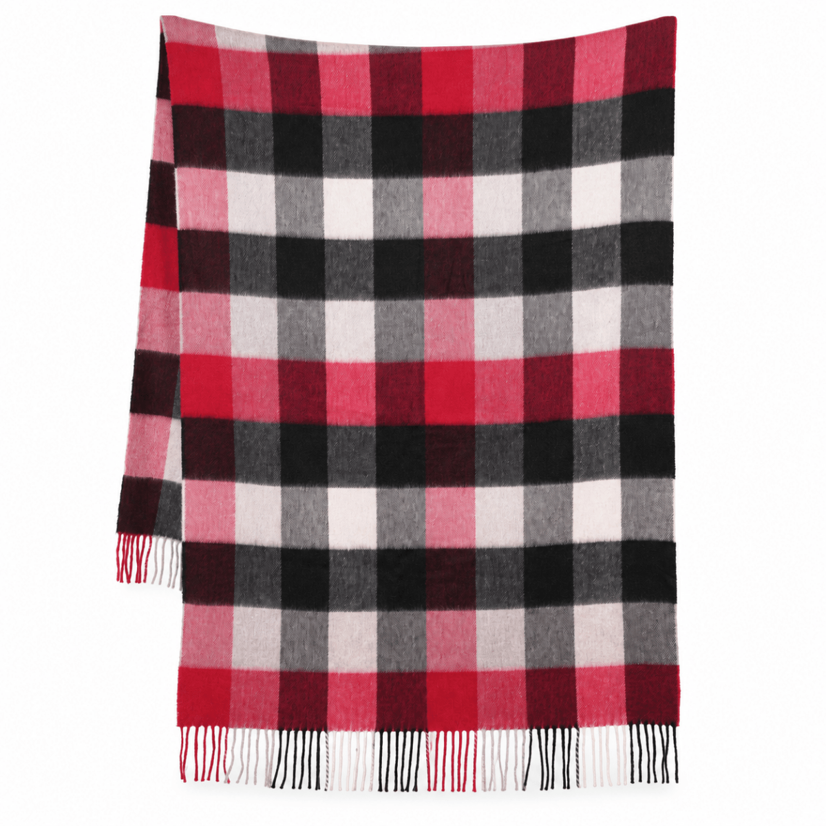 Cashmere Tartan Stole – Made In Scotland - Cubes Red by Sinclair Duncan - Heritage Of Scotland -