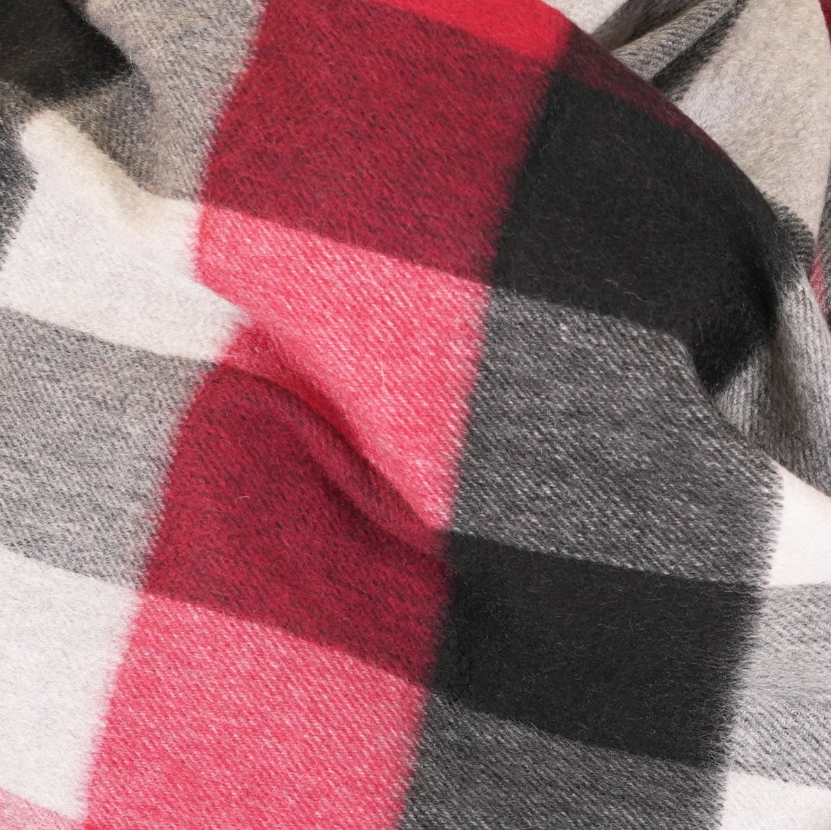 Cashmere Tartan Stole – Made In Scotland - Cubes Red by Sinclair Duncan - Heritage Of Scotland -