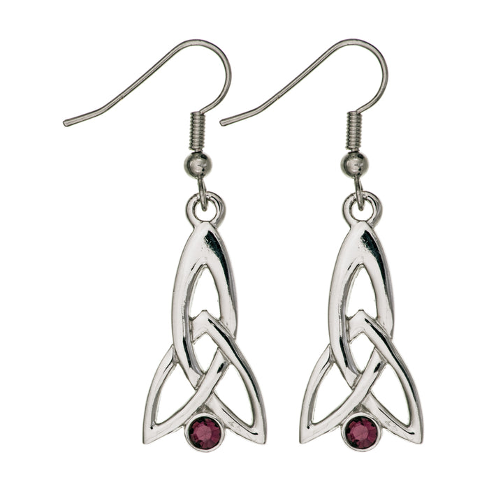 Celtic Fuchsia Earrings Light Amethyst - Heritage Of Scotland - LIGHT AMETHYST