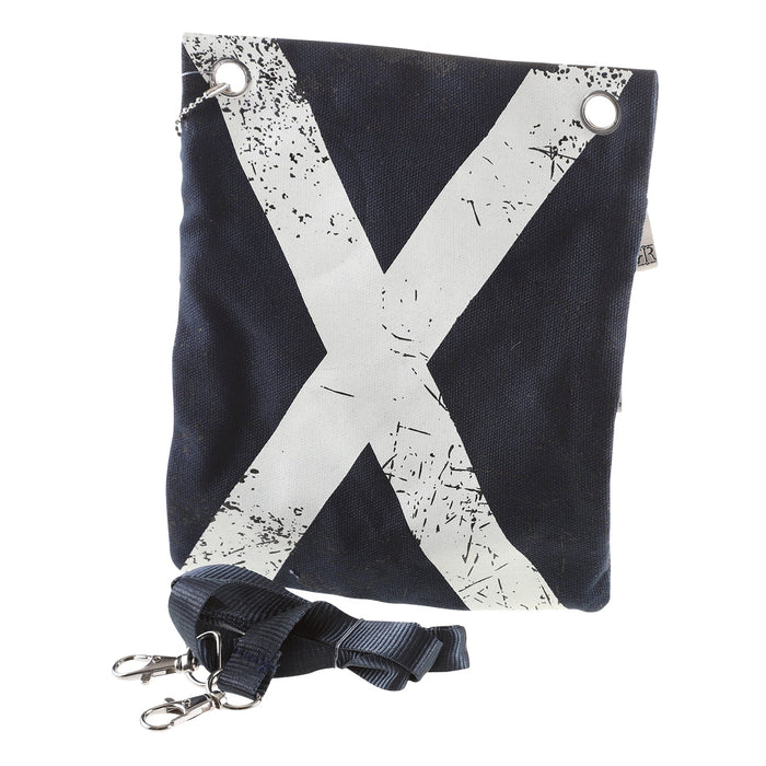 Charlie Shoulder Bag Distressed Saltire - Heritage Of Scotland - NAVY/WHITE