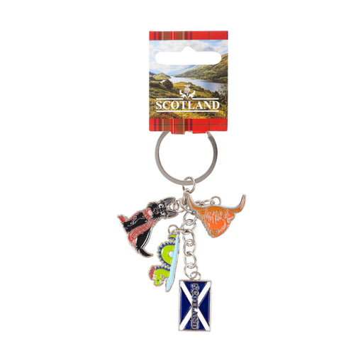 Charm Keyring - Dog/Cow/Nessie/Scotland - Heritage Of Scotland - NA
