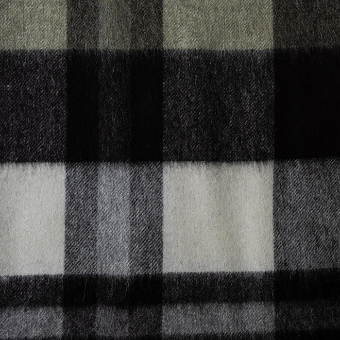 Chequer Cashmere Blend Blanket Exploded Olive - Heritage Of Scotland - EXPLODED OLIVE