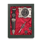 Chisholm Clan Badge, Kilt Pin, Lapel Pin, Cufflinks, Keyring/Key Fob & Gift Set — Fine Pewter by Art Pewter — Made in Scotland (Shiny Finish) - Heritage Of Scotland - Gift Set