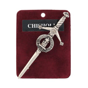 Chisholm Clan Badge, Kilt Pin, Lapel Pin, Cufflinks, Keyring/Key Fob & Gift Set — Fine Pewter by Art Pewter — Made in Scotland (Shiny Finish) - Heritage Of Scotland - Kilt Pin