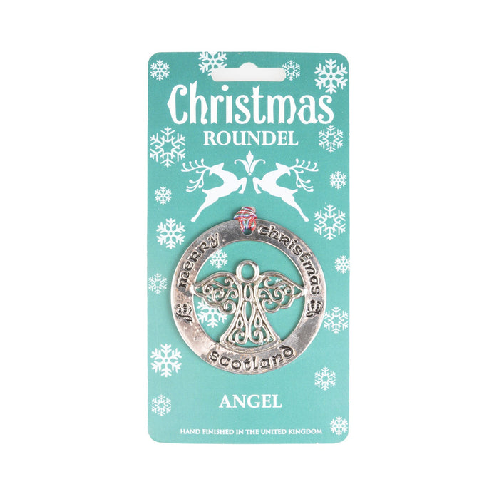 Christmas Roundel Silver Angel - Heritage Of Scotland - SILVER ANGEL