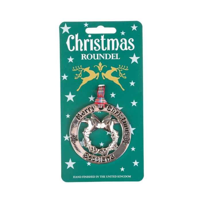 Christmas Roundel Silver Christmas Wreath - Heritage Of Scotland - SILVER CHRISTMAS WREATH