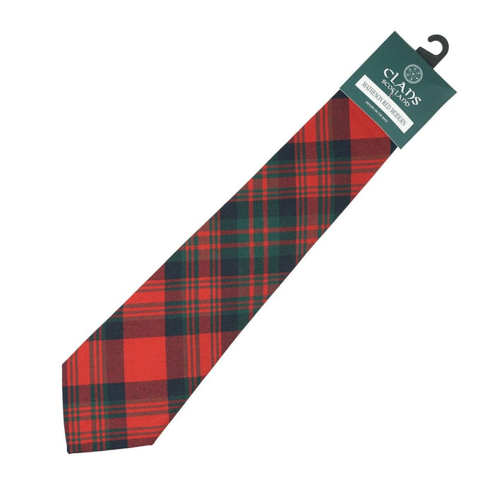 Clan Tartan Tie - Traditional Scottish Plaid Designs - Heritage Of Scotland - Matheson Red