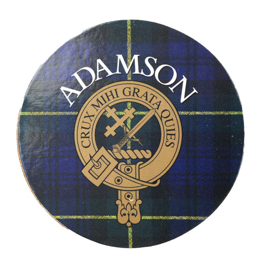 Clan/Family Name Round Cork Coaster Adamson - Heritage Of Scotland - ADAMSON