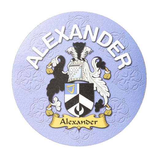 Clan/Family Name Round Cork Coaster Alexander - Heritage Of Scotland - ALEXANDER