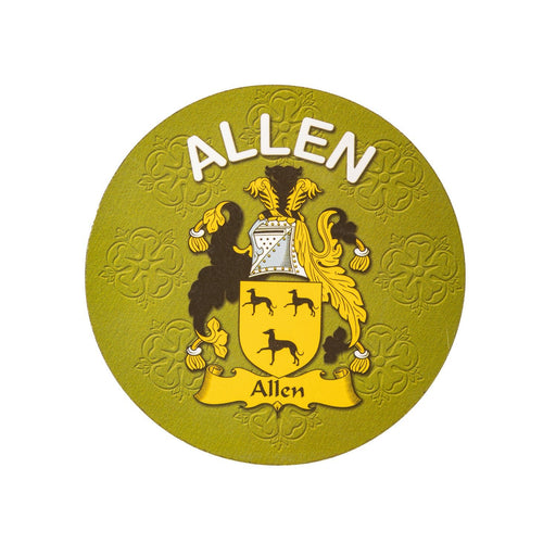 Clan/Family Name Round Cork Coaster Allen - Heritage Of Scotland - ALLEN