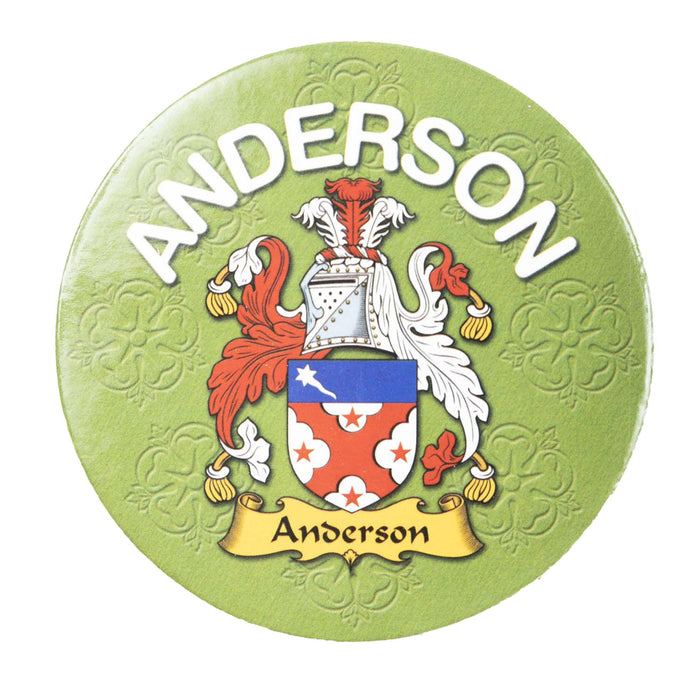 Clan/Family Name Round Cork Coaster Anderson E - Heritage Of Scotland - ANDERSON E