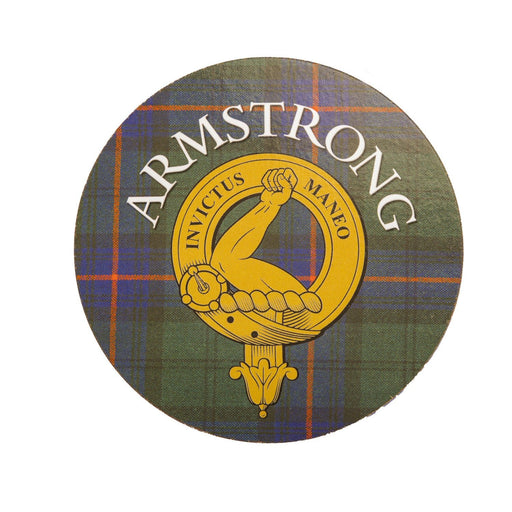 Clan/Family Name Round Cork Coaster Armstrong - Heritage Of Scotland - ARMSTRONG