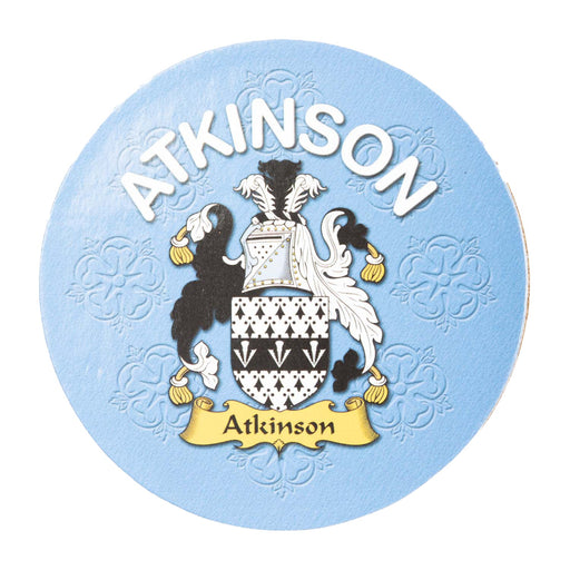 Clan/Family Name Round Cork Coaster Atkinson - Heritage Of Scotland - ATKINSON