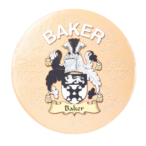 Clan/Family Name Round Cork Coaster Baker - Heritage Of Scotland - BAKER