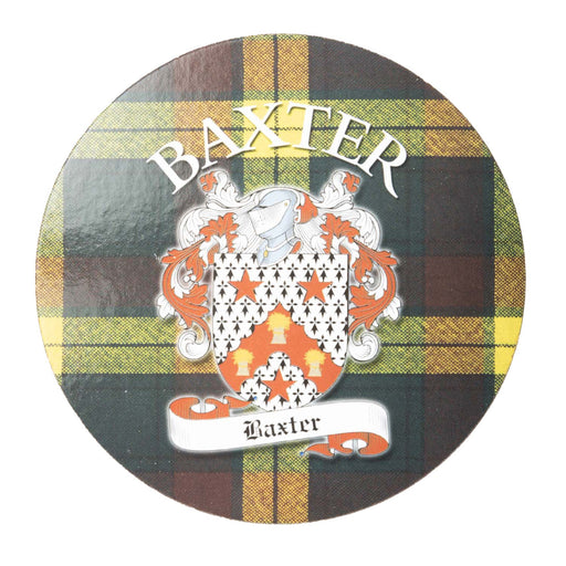 Clan/Family Name Round Cork Coaster Baxter - Heritage Of Scotland - BAXTER