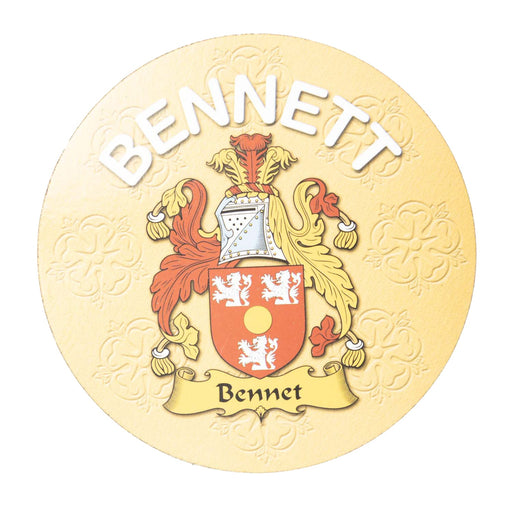 Clan/Family Name Round Cork Coaster Bennett - Heritage Of Scotland - BENNETT
