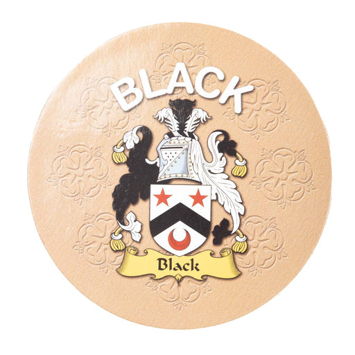 Clan/Family Name Round Cork Coaster Black E - Heritage Of Scotland - BLACK E