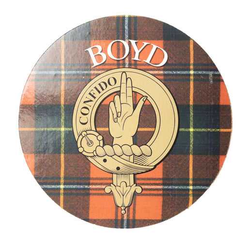 Clan/Family Name Round Cork Coaster Boyd - Heritage Of Scotland - BOYD