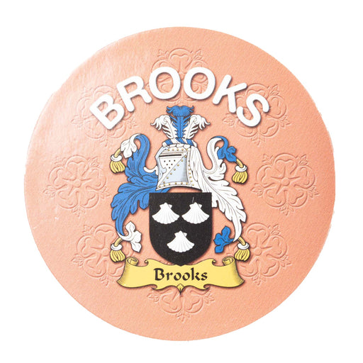 Clan/Family Name Round Cork Coaster Brooks - Heritage Of Scotland - BROOKS