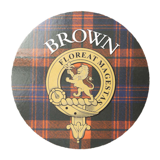 Clan/Family Name Round Cork Coaster Brown S - Heritage Of Scotland - BROWN S