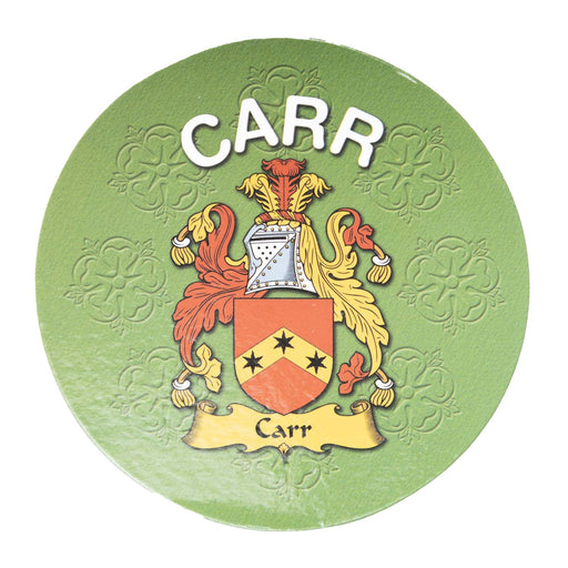 Clan/Family Name Round Cork Coaster Carr - Heritage Of Scotland - CARR