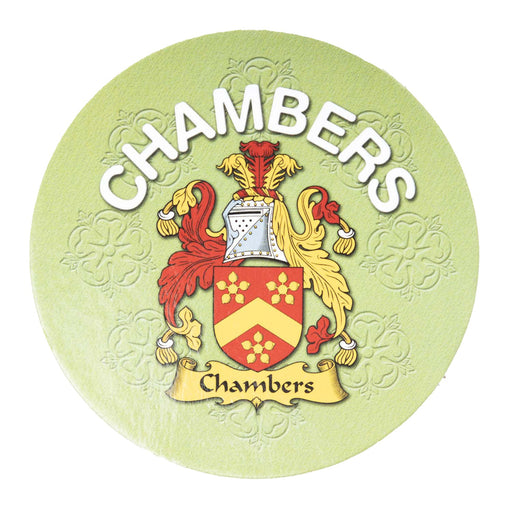 Clan/Family Name Round Cork Coaster Chambers - Heritage Of Scotland - CHAMBERS