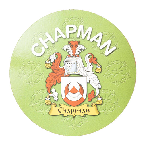 Clan/Family Name Round Cork Coaster Chapman - Heritage Of Scotland - CHAPMAN