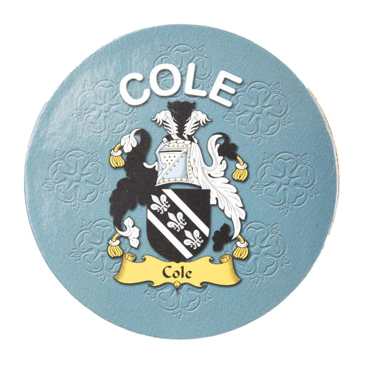 Clan/Family Name Round Cork Coaster Cole - Heritage Of Scotland - COLE