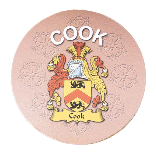 Clan/Family Name Round Cork Coaster Cook E - Heritage Of Scotland - COOK E