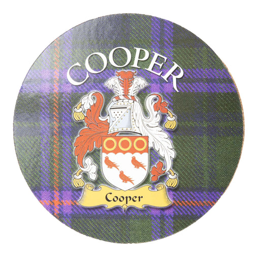 Clan/Family Name Round Cork Coaster Cooper S - Heritage Of Scotland - COOPER S