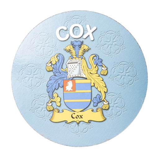 Clan/Family Name Round Cork Coaster Cox - Heritage Of Scotland - COX