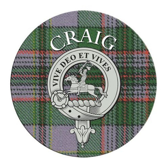 Clan/Family Name Round Cork Coaster Craig - Heritage Of Scotland - CRAIG