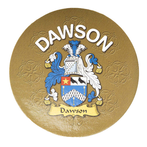 Clan/Family Name Round Cork Coaster Dawson - Heritage Of Scotland - DAWSON