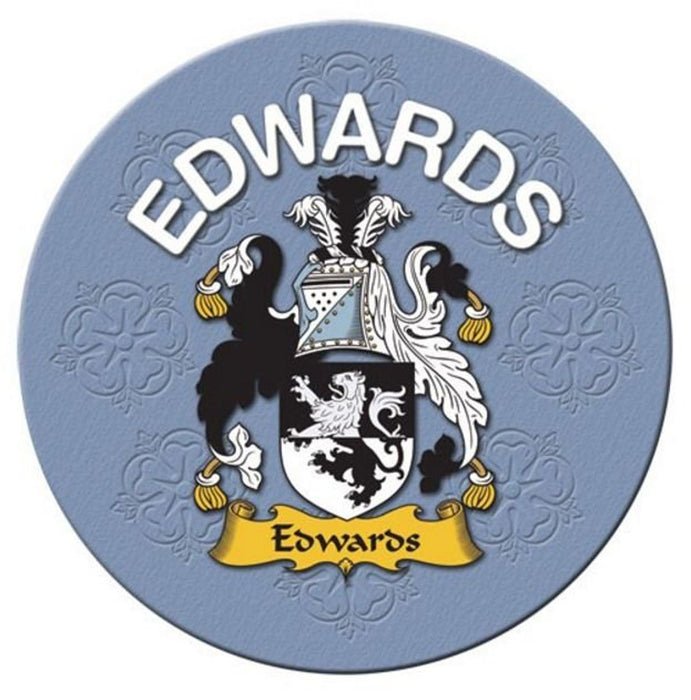 Clan/Family Name Round Cork Coaster Edwards - Heritage Of Scotland - EDWARDS