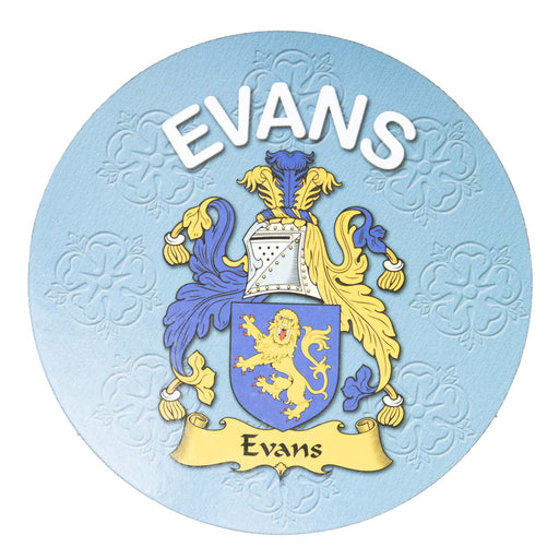 Clan/Family Name Round Cork Coaster Evans - Heritage Of Scotland - EVANS