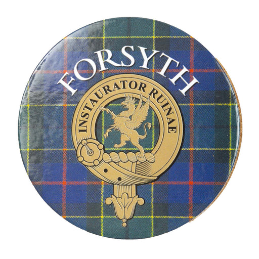 Clan/Family Name Round Cork Coaster Forsyth - Heritage Of Scotland - FORSYTH