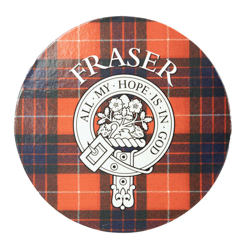 Clan/Family Name Round Cork Coaster Fraser - Heritage Of Scotland - FRASER
