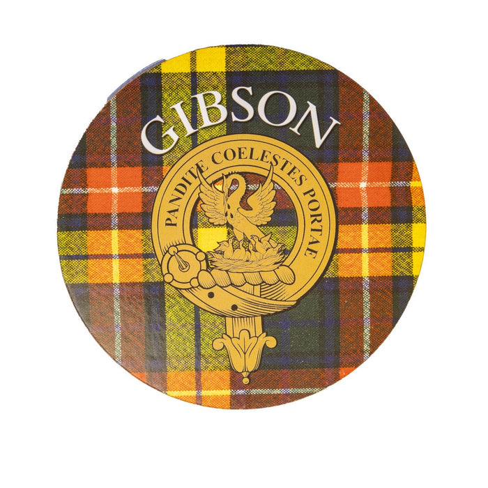 Clan/Family Name Round Cork Coaster Gibson S - Heritage Of Scotland - GIBSON S