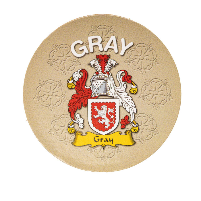 Clan/Family Name Round Cork Coaster Gray E - Heritage Of Scotland - GRAY E
