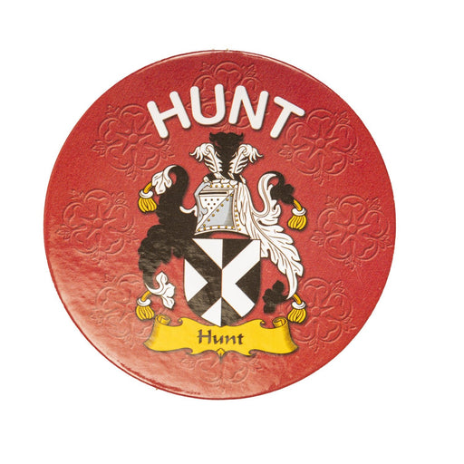 Clan/Family Name Round Cork Coaster Hunt - Heritage Of Scotland - HUNT