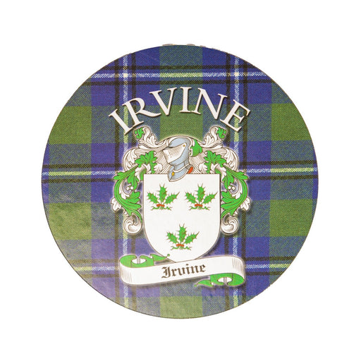 Clan/Family Name Round Cork Coaster Irvine - Heritage Of Scotland - IRVINE