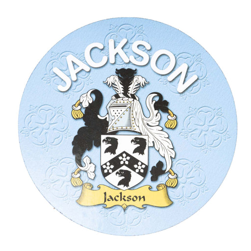 Clan/Family Name Round Cork Coaster Jackson - Heritage Of Scotland - JACKSON