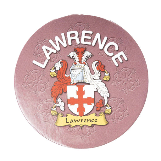 Clan/Family Name Round Cork Coaster Lawrence - Heritage Of Scotland - LAWRENCE
