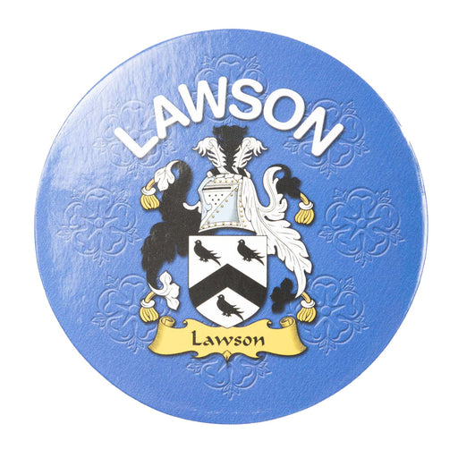 Clan/Family Name Round Cork Coaster Lawson - Heritage Of Scotland - LAWSON