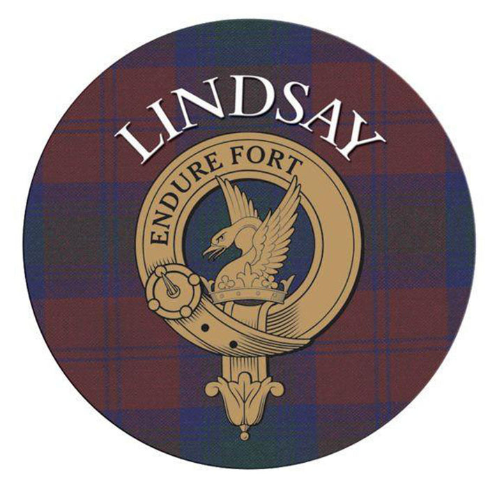 Clan/Family Name Round Cork Coaster Lindsay - Heritage Of Scotland - LINDSAY