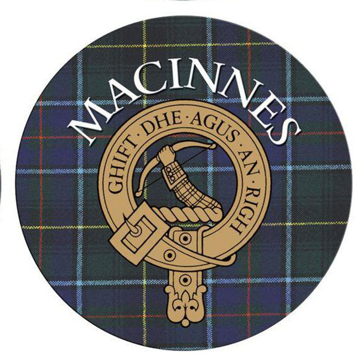 Clan/Family Name Round Cork Coaster Macinnes - Heritage Of Scotland - MACINNES