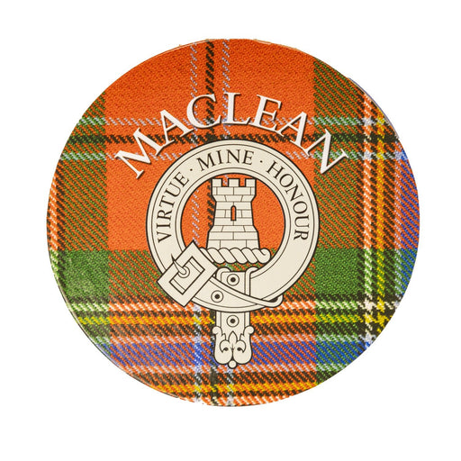 Clan/Family Name Round Cork Coaster Maclean - Heritage Of Scotland - MACLEAN