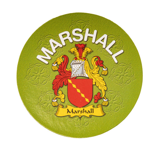 Clan/Family Name Round Cork Coaster Marshall E - Heritage Of Scotland - MARSHALL E